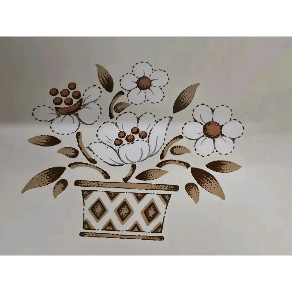 Vintage Mayblossom Cumberland Japan Stoneware Serving Platter Brown Floral EUC